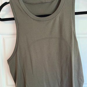 Lululemon Army Green Swiftly High Neck Tank Top